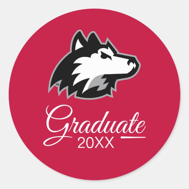 Northern Illinois Huskies | Graduation Classic Round Sticker (Front)
