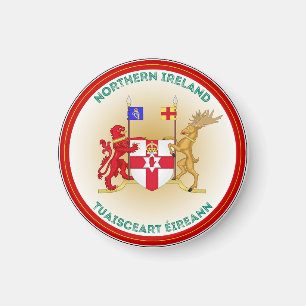 Northern Ireland Coat of Arms Circle Shape Magnet