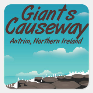 Northern Ireland Giants Causeway travel poster Square Sticker