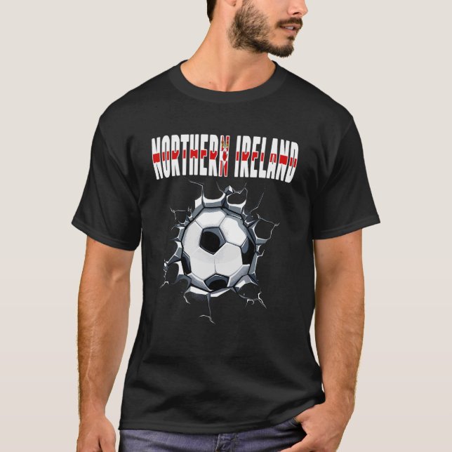 Northern Ireland Soccer Fans - Football In Cracked T-Shirt (Front)