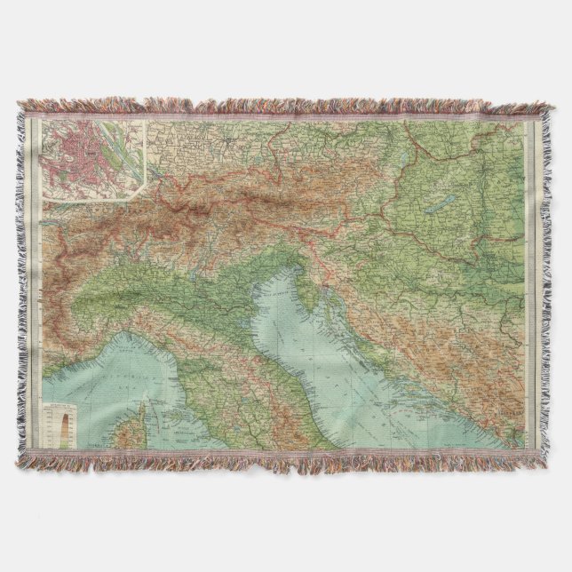 Northern Italy, Austria, &c Throw Blanket (Front)