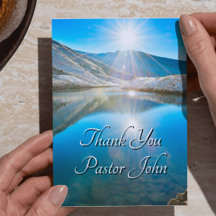 Northern Lake Blue Sunrise Pastor Appreciation  Postcard