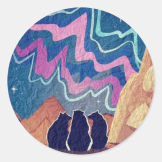 Northern Light Bears Classic Round Sticker