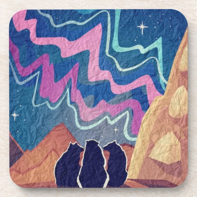 Northern Light Bears Coaster (Front)