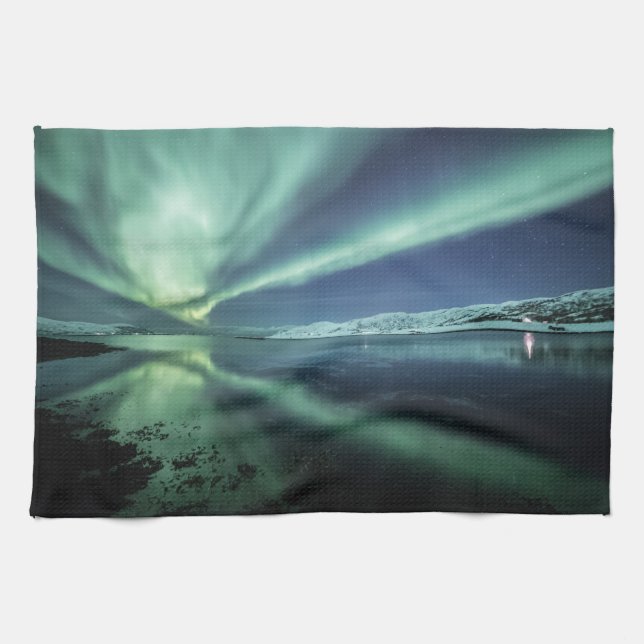 Northern Light Reflection Tea Towel (Horizontal)