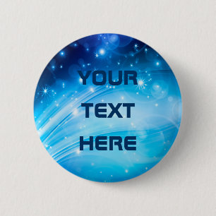 Northern Light Stars blue + your text & ideas 6 Cm Round Badge