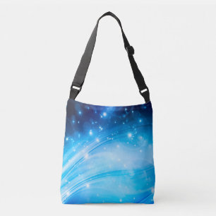 Northern Light Stars blue + your text & ideas Crossbody Bag