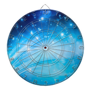 Northern Light Stars blue + your text & ideas Dartboard