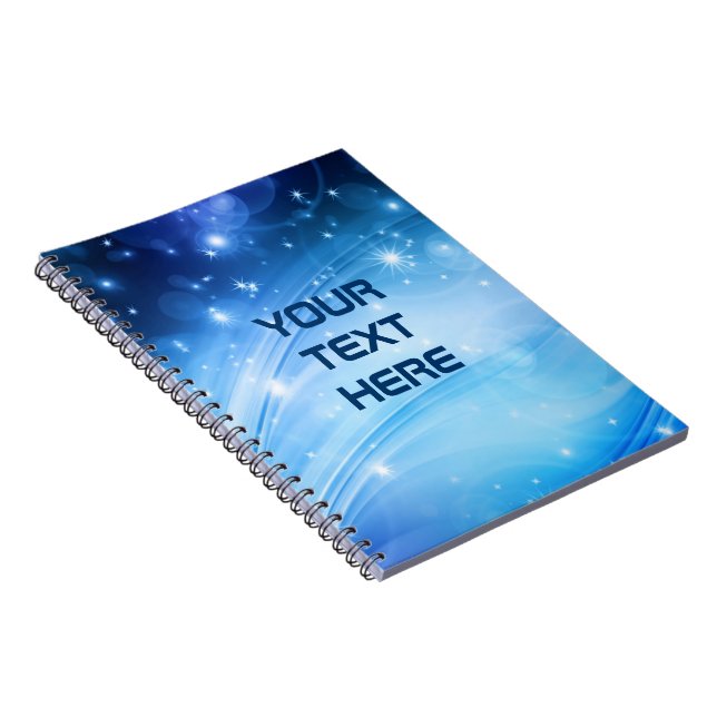 Northern Light Stars blue + your text & ideas Notebook (Right Side)