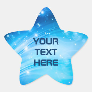 Northern Light Stars blue + your text & ideas Star Sticker