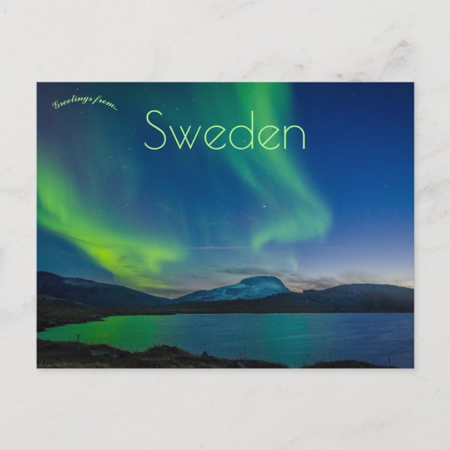 Northern Lights Abisko National Park Sweden  Postcard (Front)