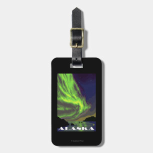 Northern Lights and Orcas Vintage Travel Luggage Tag