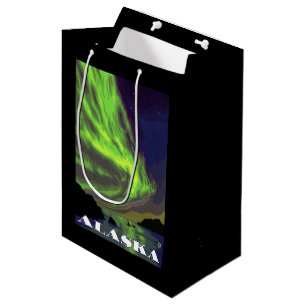 Northern Lights and Orcas Vintage Travel Medium Gift Bag