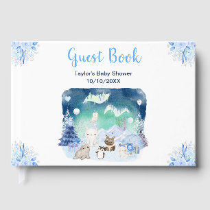 Northern Lights Arctic Animals Baby Shower Guest Book