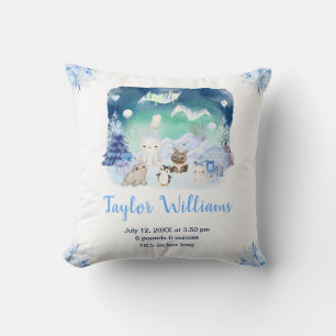 Northern Lights Arctic Animals Birth Statistics Cushion
