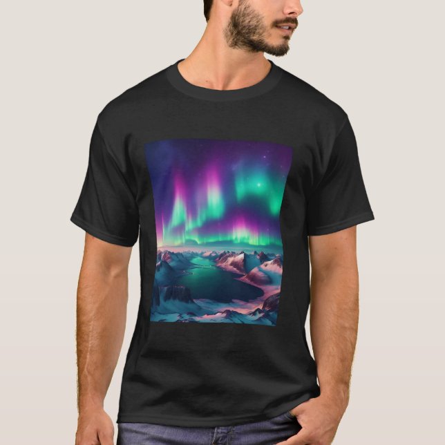 Northern Lights Arctic Christmas Magical Aurora Sk T-Shirt (Front)
