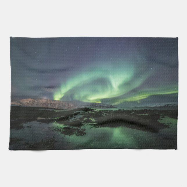 Northern Lights Astro Photo Tea Towel (Horizontal)