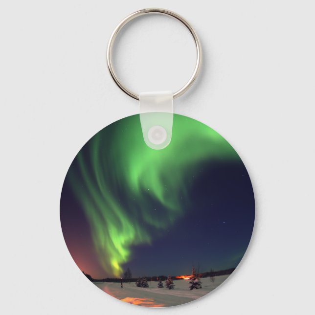 Northern Lights at Bear Lake Key Ring (Front)
