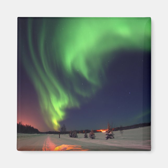 Northern Lights at Bear Lake Magnet (Front)