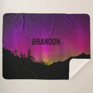 Northern Lights Aurora Borealis Alaska Sherpa Blanket