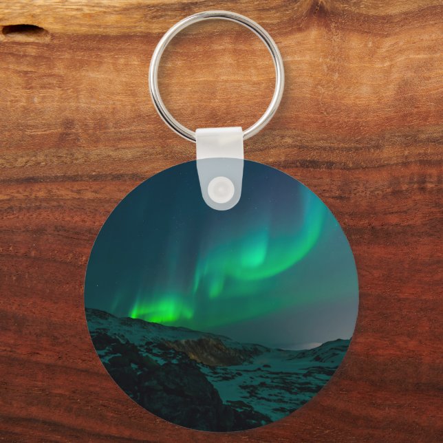 Northern Lights Aurora Borealis Alaska Stars Key Ring (Back)