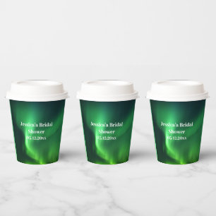 Northern Lights Aurora Borealis Bridal Shower Paper Cups
