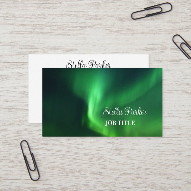 Northern Lights Aurora Borealis Business Card (Front/Back In Situ)