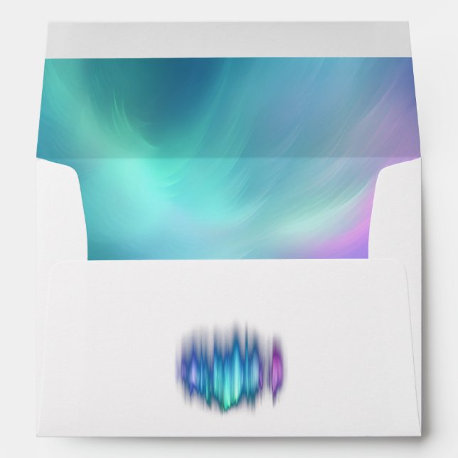 Northern Lights Aurora Borealis Celestial Wedding Envelope (Back (Bottom))