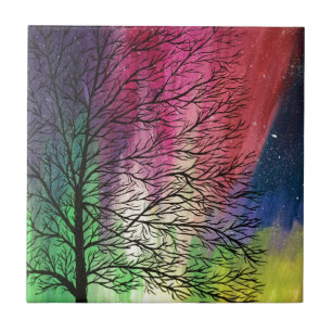 Northern Lights, Aurora Borealis Ceramic Tile