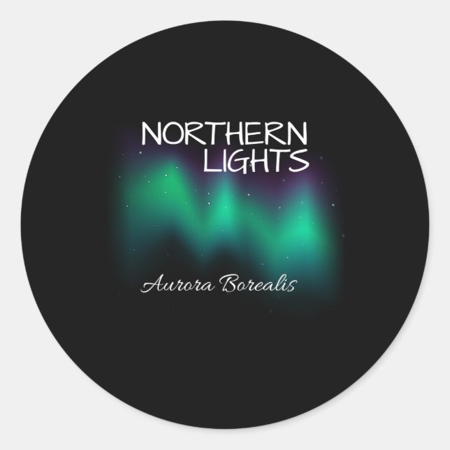 Northern Lights Aurora Borealis Classic Round Sticker (Front)