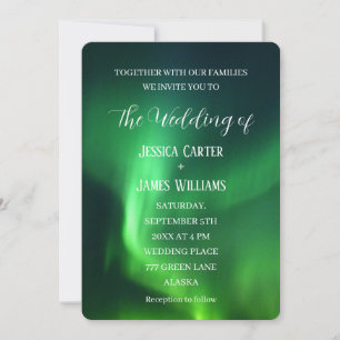Northern Lights Aurora Borealis Elegant Wedding Invitation