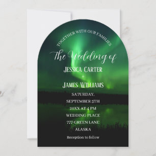 Northern Lights Aurora Borealis Elegant Wedding Invitation