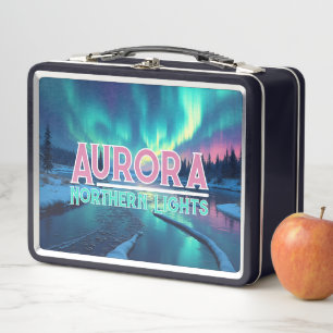 Northern Lights Aurora Borealis Metal Lunch Box