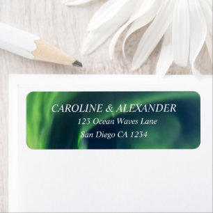 Northern Lights Aurora Borealis Night Sky Return Address Label
