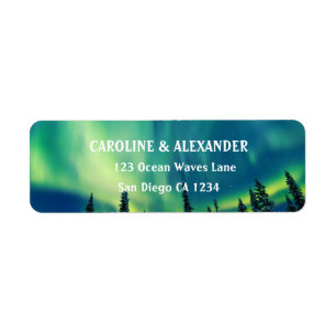 Northern Lights Aurora Borealis Night Sky Return L Return Address Label