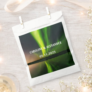 Northern Lights Aurora Borealis Night Sky Wedding Favour Bag
