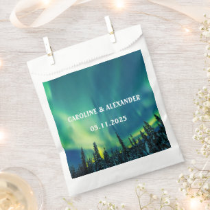 Northern Lights Aurora Borealis Night Sky Wedding Favour Bag