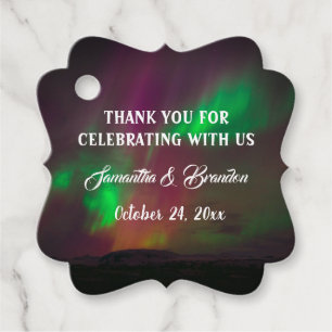 Northern Lights Aurora Borealis Night Sky Wedding Favour Tags