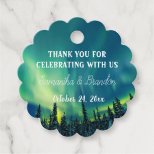 Northern Lights Aurora Borealis Night Sky Wedding  Favour Tags