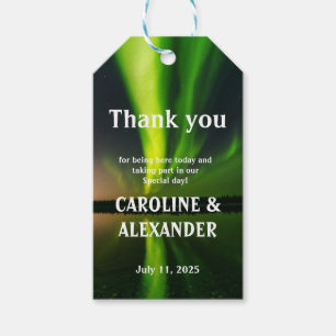 Northern Lights Aurora Borealis Night Sky Wedding Gift Tags