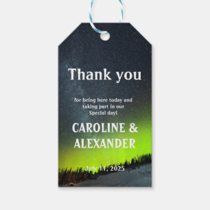 Northern Lights Aurora Borealis Night Sky Wedding Gift Tags