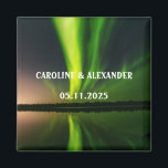 Northern Lights Aurora Borealis Night Sky Wedding Magnet<br><div class="desc">Northern lights,  Aurora Borealis Wedding magnet. Night sky,  stars,  mountain magnet. Personalise with your Names and the date of the Wedding.</div>