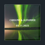 Northern Lights Aurora Borealis Night Sky Wedding Magnet<br><div class="desc">Northern lights,  Aurora Borealis Wedding magnet. Night sky,  stars,  mountain magnet. Personalise with your Names and the date of the Wedding.</div>