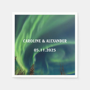 Northern Lights Aurora Borealis Night Sky Wedding Napkin