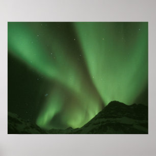 Northern lights, Aurora borealis on foothills of Poster
