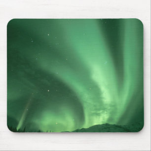 Northern lights, Aurora borealis, over foothills Mouse Pad