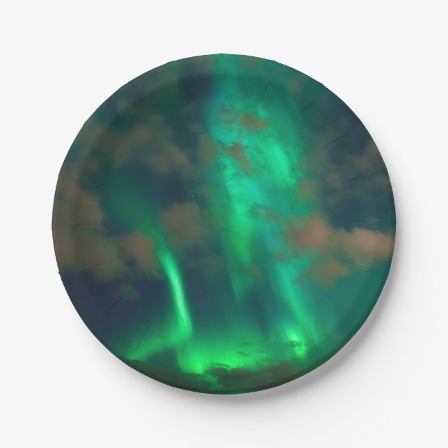 Northern Lights, Aurora Borealis Paper Plate (Front)