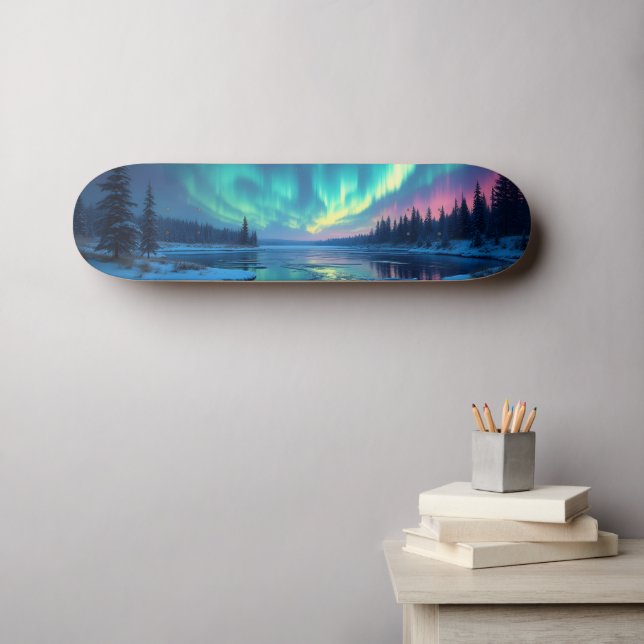 Northern Lights Aurora Borealis Skateboard (Wall Art (Horz))
