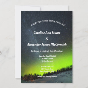 Northern Lights Aurora Borealis Stars Sky Wedding Invitation