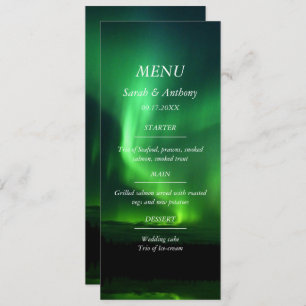 Northern Lights Aurora Borealis Wedding Food  Menu